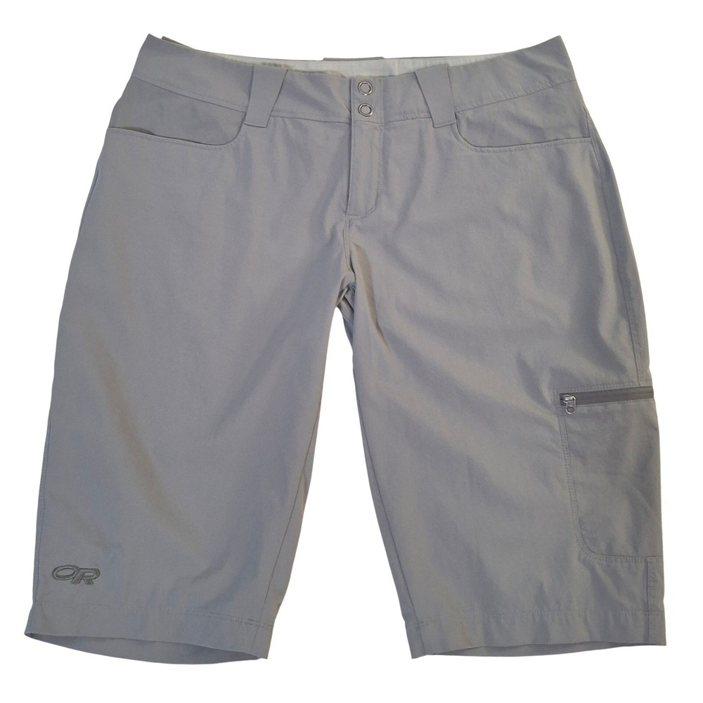 Outdoor Research Ferrosi Gray Hiking Shorts Womens 10 Stretch Cargo Bermuda